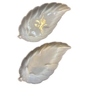 Vintage Colony Furniture House York PA Leaf Dish Set 2 Candy Soap Trinket Whimsy